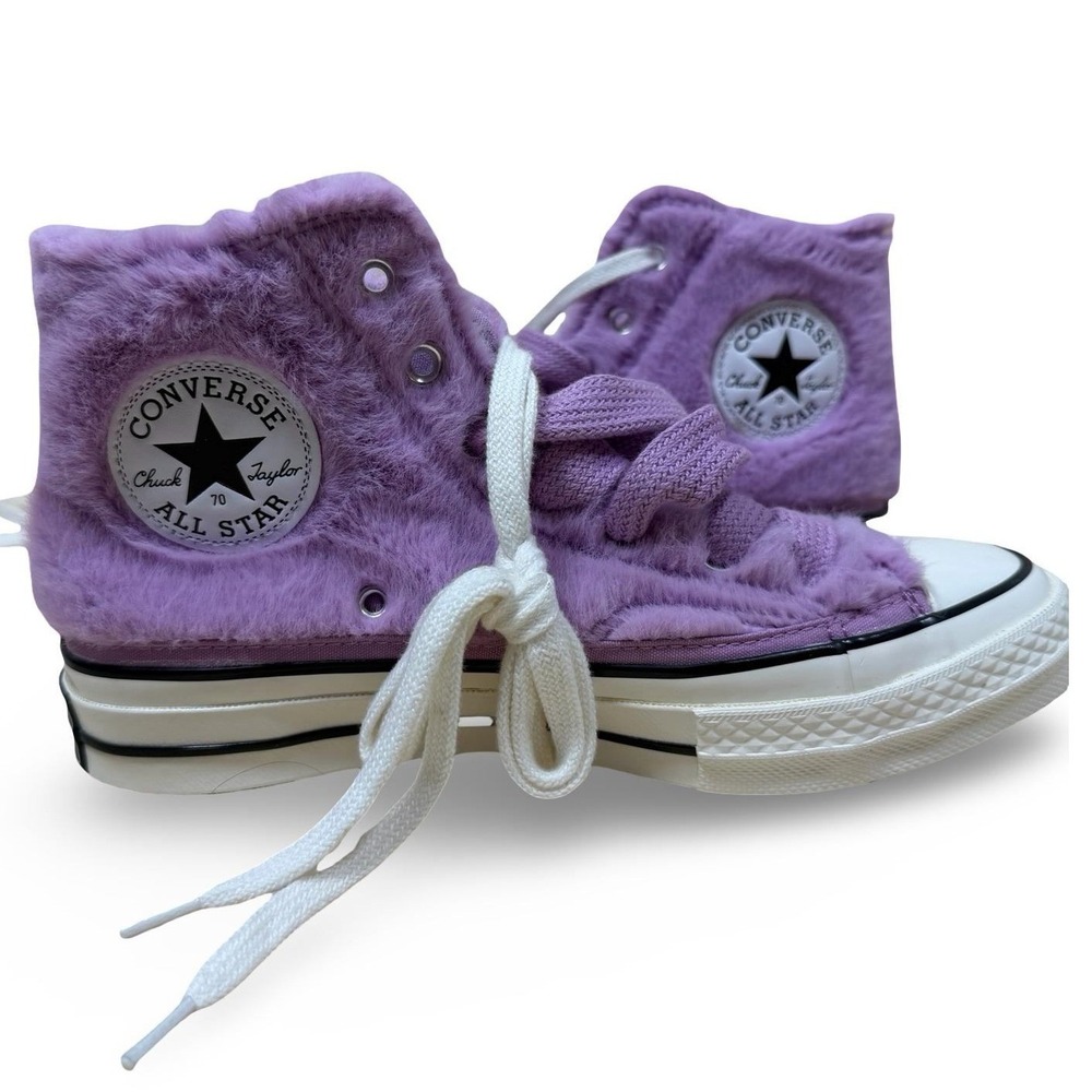 Converse Chuck 70 Faux Fur High Top Sneakers Purple Womens 7 A13382C